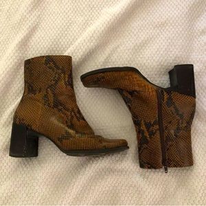 Chunky Heel Animal Print Ankle Boots